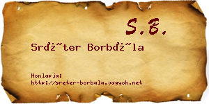 Sréter Borbála névjegykártya